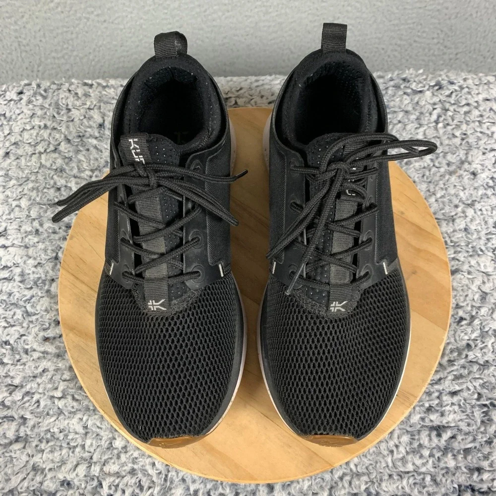 Kuru Atom Sneakers Women's 8 Black/White/Gum Mesh Athletic Running Walking Shoes